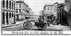 Broderick Company hand-drawn fire apparatus