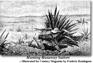 Hunting a runaway sailor by Frederic Remington