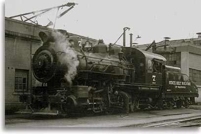 photo of State Belt Railroad engine along the Embarcadero