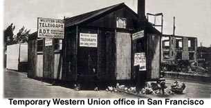 Temporary Western Union office in San Francisco