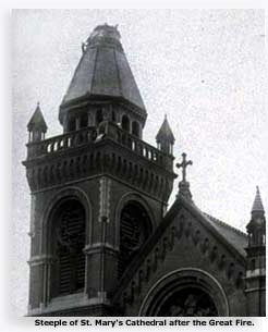 Photo of the cut away portion of the spire of St. Mary's Cathedral San Francisco