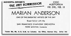 Marian Anderson Appears with Pierre Monteux and the San Francisco Symphony - 1942 advertisement