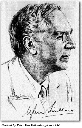 Drawing of Upton Sinclair by Peter Van Valkenburgh - 1934